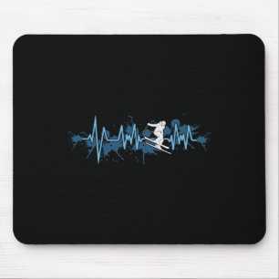 Skifahren Herzschlag Lustiger Skifahrer Extrem Ber Mousepad