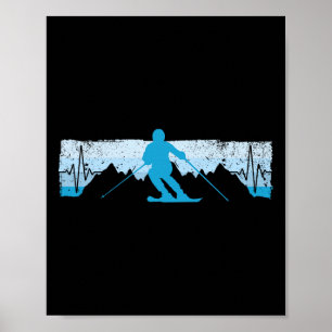 Skifahren Herzschlag Ski-Geschenk für Skifahrer Poster