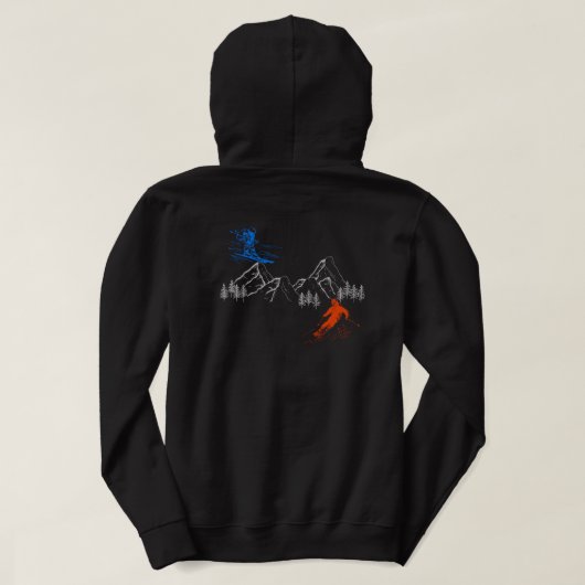 Skifahren Hoodie (Design Rückseite)