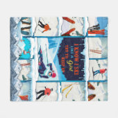 Skifahren - Ich weiß, ich bin Ski wie ein Skilangl Fleecedecke (Vorderseite (Horizontal))