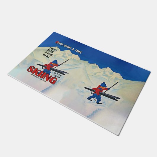 Skifahren im Freien Haustürmatte, Winterdenkmal Fußmatte (Schrägansicht)