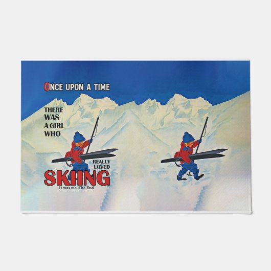 Skifahren im Freien Haustürmatte, Winterdenkmal Fußmatte (Vorderseite)