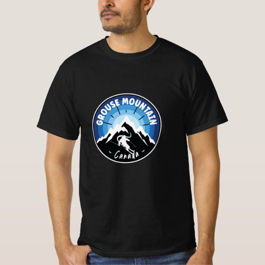 Skifahren im Grouse Mountain Canada Blue T-Shirt (Vorderseite)