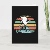 Skifahren im Retro Karte (Vorderseite)