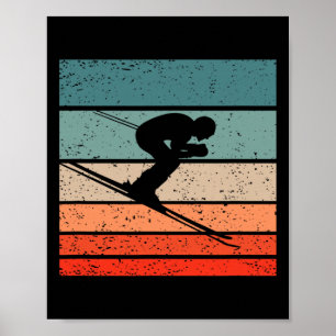 Skifahren im Retro-Stil Vintage Poster