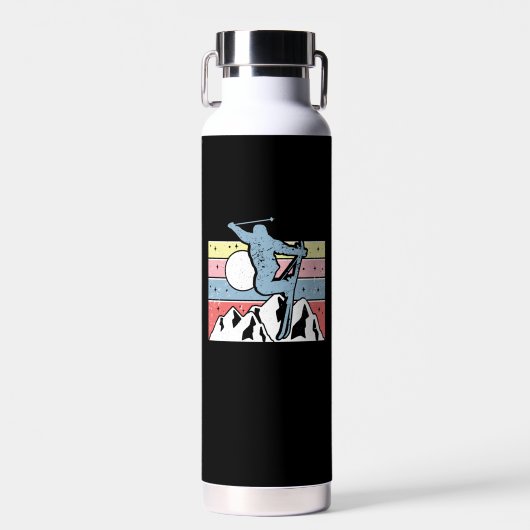 Skifahren im Retro Trinkflasche (Vorne)