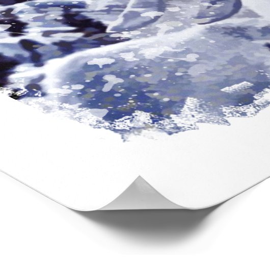 Skifahren im Roten Gebirge Poster (Ecke)