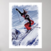Skifahren im Roten Gebirge Poster (Vorne)