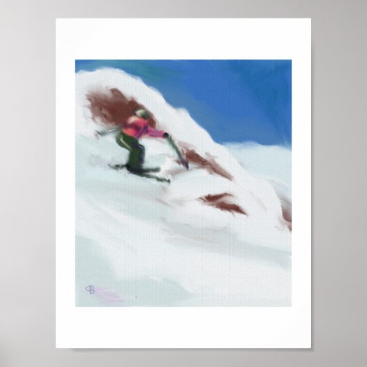 Skifahren im Schnee Poster (Vorne)