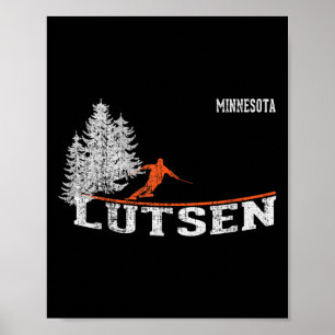 Skifahren im Stil der 80er Jahre Lutsen Mn Vintage Poster