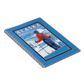 Skifahren in Alaska Vintage Reiseplaner Notizblock (Rechte Seite)