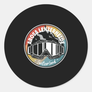 Skifahren in Arosa Lenzerheide Schweiz Runder Aufkleber