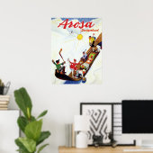 Skifahren in Arosa, Schweiz Poster (Heimbüro)