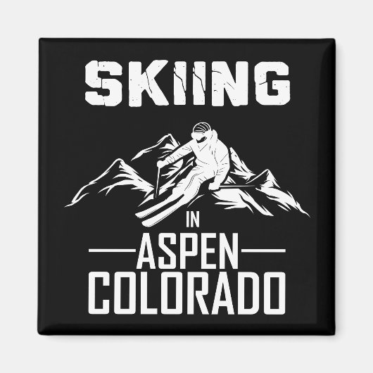 Skifahren in Aspen Colorado Magnet (Vorne)