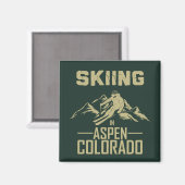 Skifahren in Aspen Colorado Magnet (Vorderseite/Rückseite)