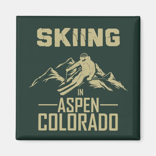 Skifahren in Aspen Colorado Magnet (Vorne)