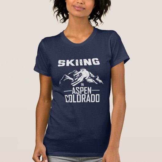 Skifahren in Aspen Colorado T-Shirt (Vorderseite)