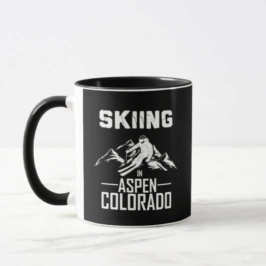 Skifahren in Aspen Colorado Tasse (Links)