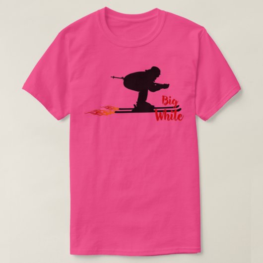 Skifahren in Big White T-Shirt (Design vorne)