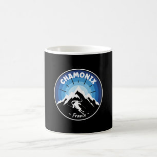 Skifahren in Chamonix France Blue Kaffeetasse