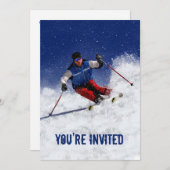 Skifahren in den Berg Sie sind eingeladen Einladung (Vorne/Hinten)