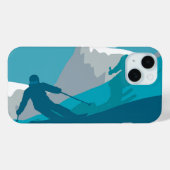 Skifahren in den Bergen - Skifahrer Case-Mate iPhone Hülle (Rückseite (Horizontal))