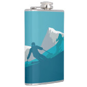 Skifahren in den Bergen - Skifahrer Flachmann (Rechts)