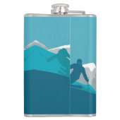 Skifahren in den Bergen - Skifahrer Flachmann (Rückseite)