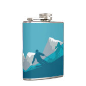 Skifahren in den Bergen - Skifahrer Flachmann (Rechts)