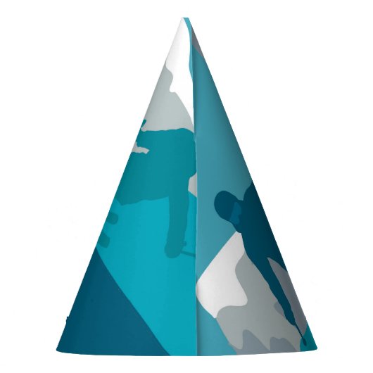 Skifahren in den Bergen - Skifahrer Partyhütchen (Rückseite)