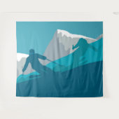 Skifahren in den Bergen - Skifahrer Wandteppich (Vorderseite (Horizontal))