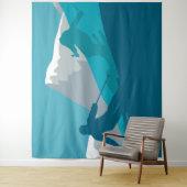 Skifahren in den Bergen - Skifahrer Wandteppich (Beispiel)