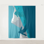 Skifahren in den Bergen - Skifahrer Wandteppich (Vorderseite)