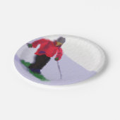 Skifahren in der Skipiste Pappteller (Schrägansicht)