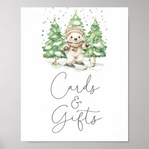 Skifahren in die Parenthood Kinderdusche Karten &  Poster