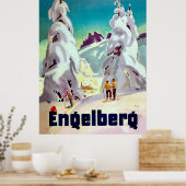 Skifahren in Engleberg, Schweiz, Jahrgang Poster (Küche)