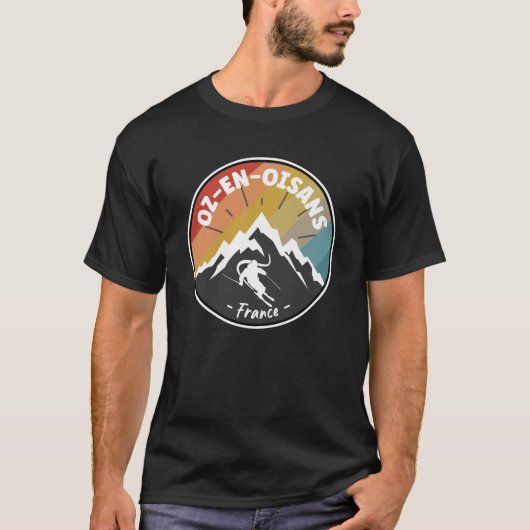 Skifahren in Frankreich Oz-en-Oisans T-Shirt (Vorderseite)