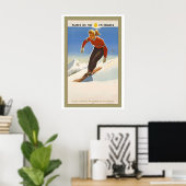 Skifahren in Frankreich Vintage-Skiposter Poster (Heimbüro)