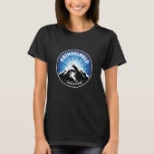 Skifahren in Grindelwald Schweiz Blau T-Shirt (Vorderseite)