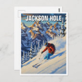 Skifahren in Jackson Hole Wyoming Postkarte (Vorne/Hinten)