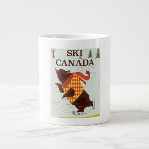 Skifahren in Kanada Vintage-Reiseposter Jumbo-Tasse