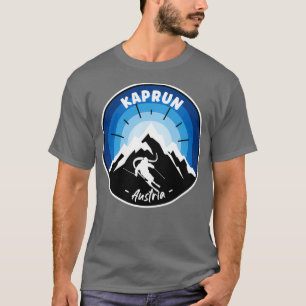 Skifahren in Kaprun Österreich Blau T-Shirt