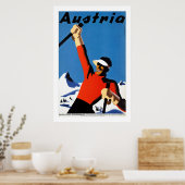 Skifahren in Österreich Vintage Travel Poster (Küche)