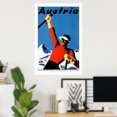 Skifahren in Österreich Vintage Travel Poster (Heimbüro)
