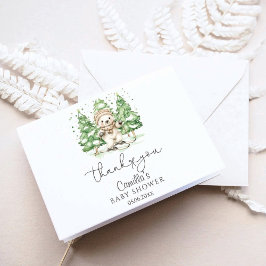 Skifahren in Parenthood Winter Baby Dusche Dankeskarte