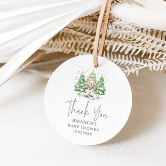 Skifahren in Parenthood Winter Baby Dusche Geschenkanhänger