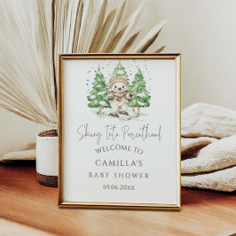 Skifahren in Parenthood Winter Baby Dusche Herzlic Poster