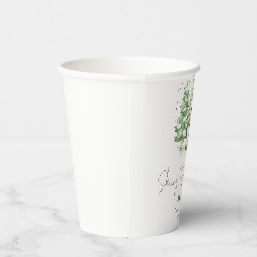 Skifahren in Parenthood Winter Baby Dusche Pappbecher (Rechts)