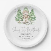 Skifahren in Parenthood Winter Baby Dusche Pappteller (Vorderseite)