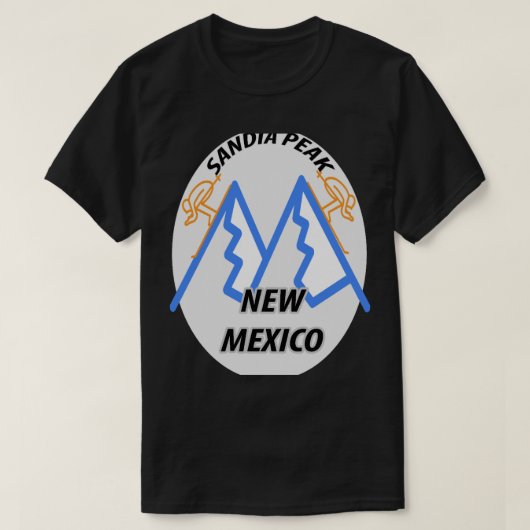 Skifahren in SANDIA PEAK New Mexico Kreis T-Shirt (Design vorne)